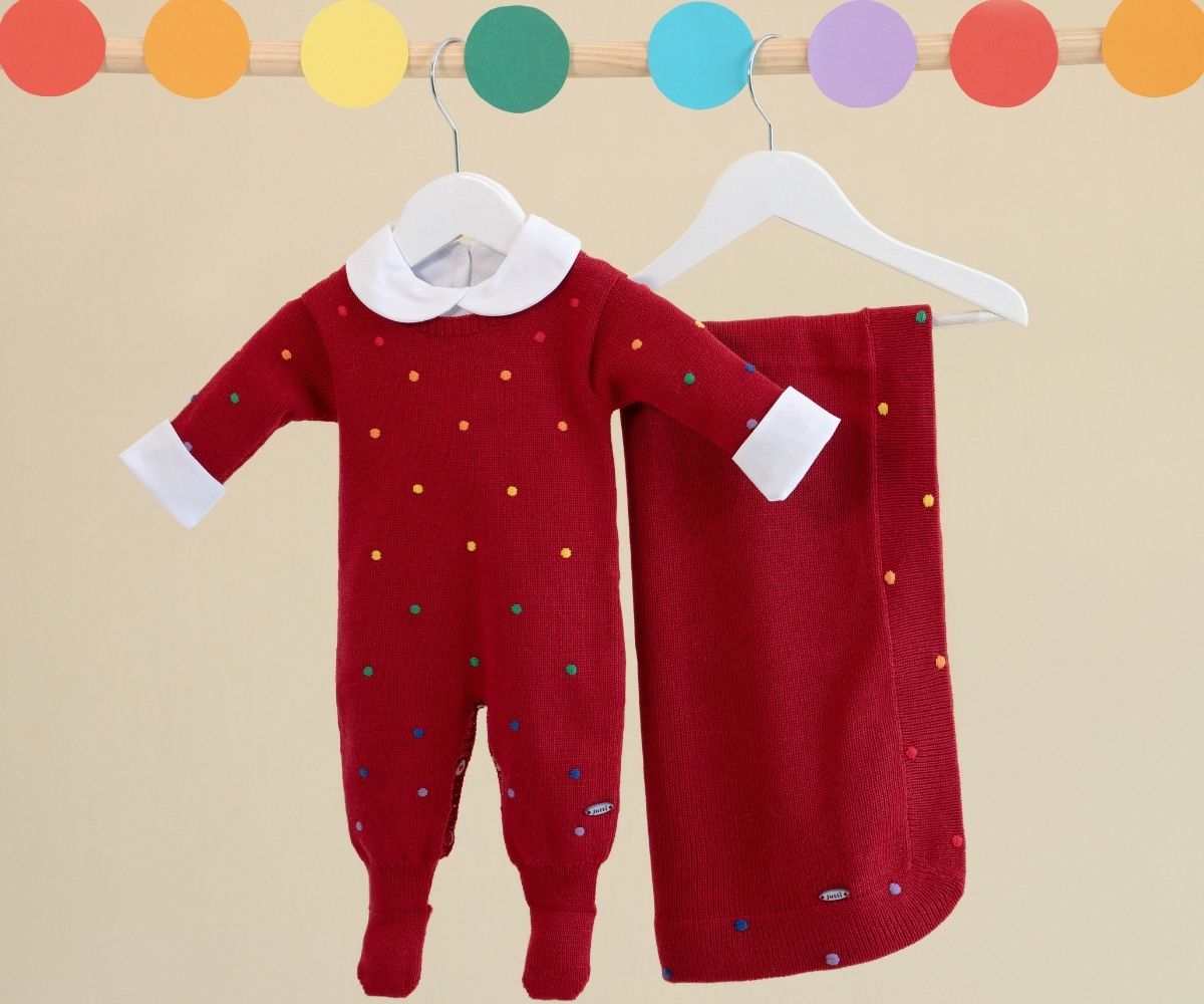 Red Pipoca Colorida Newborn Set